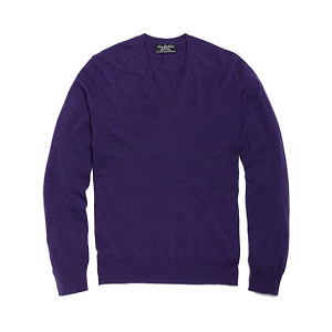 Country Club Lightweight Cashmere V-Neck - Purple